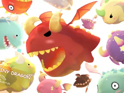 Tiny Dragon Low-poly 3D model