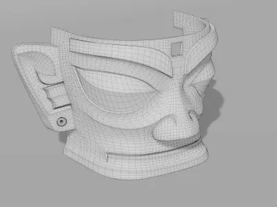 Sanxingdui Bronze Mask cultural relic bronze artifact PBR 3D model