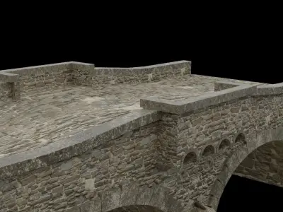 Stone Bridge Free low-poly 3D model
