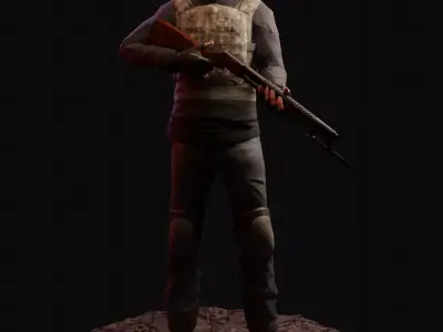 Game-Ready PBR Post-Apocalyptic Survivor  Low-poly 3D model