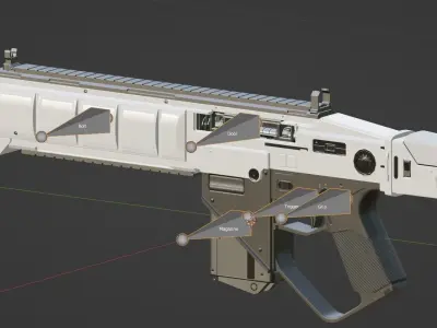 Low-poly Sci-fi Assault Rifle Low-poly 3D model