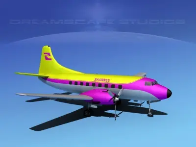 Martin 202 Shawnee Airlines 3D model