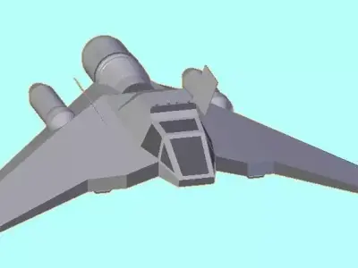 F-302 fighter jet flying in sky 3D model