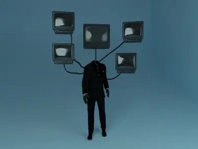 skibidi toilet TVs man 3D model