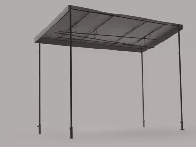 Metal Awning Outdoor Courtyard Side Canopy Structure 3D model