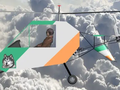 Husky ultralight helicopter 3D model