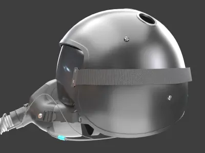 Fighter Jet Pilot Helmet with Oxygen Mask 3D model