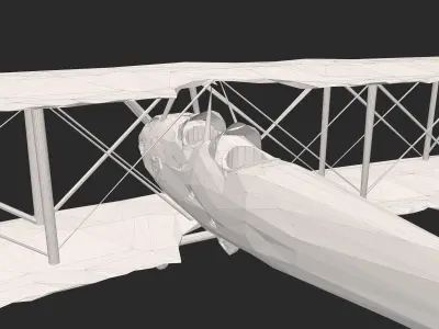 Biplane Low Poly 3D model