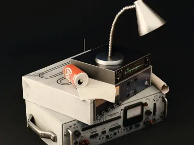 Military Radio Communication Setup Low-poly 3D model