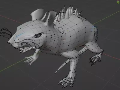 Post-Apocalyptic Rat Creature 3D model