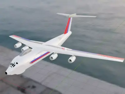 Il-76 MVP Style ELINT Spy Plane - Custom Soviet Jet Low-poly 3D model