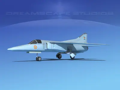 Mig-27 Flogger LP India Low-poly 3D model