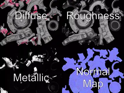 Futuristic Surveillance Drone Model Pack Low-poly 3D model