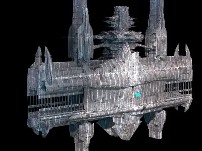 Sc Fi Train tunnel Claw Rusted 3D model