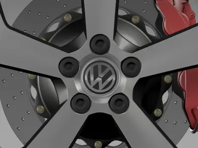 Volkswagen Golf GTI wheel 3D model