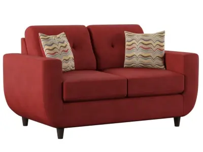SOFA002 loveseat with pillows Free 3D model