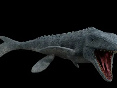 Monster Mosasaurus - Sea Dinosaur Low-poly 3D model