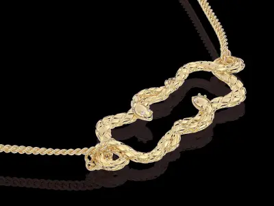 snakes pendant gold printable jewelry 3D model 3D print model