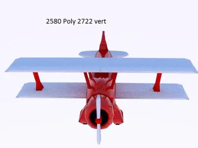 Bi-Plane toy airplane Low-poly 3D model