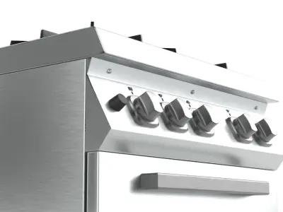 Commercial Gas Range with Oven 3D model