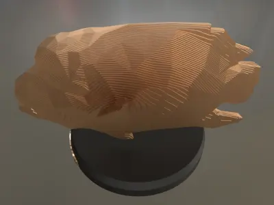 Parametric Napoleon fish Low-poly 3D model