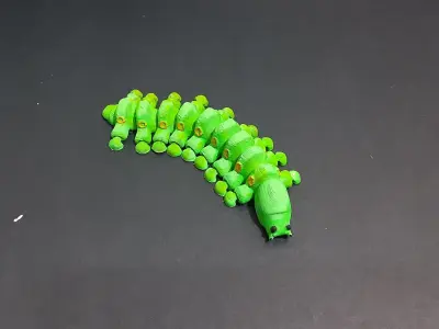 Caterpillar Flexible articulated print-in-place Free 3D print model
