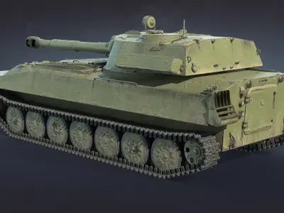 2S1 Gvozdika self-propelled howitzer Low-poly 3D model