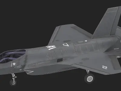 F35 A fighter jet flying in air Low-poly 3D model