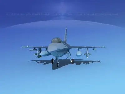 Gen Dyn F-16A Falcon V11 USAF 3D model