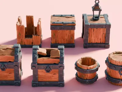 Stylized game assets Low-poly 3D model Free low-poly 3D model