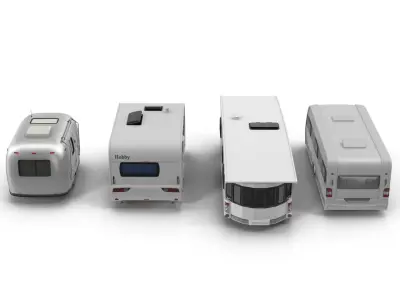 Motorhomes and Caravans Collection 3D model