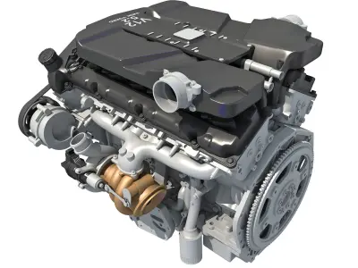 How V12 Engine Works Animation 3D model