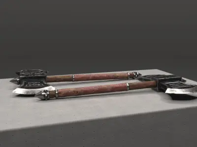 Cult Double-sided Battleaxe Low-poly 3D model