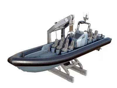 MILITARY INFLATABLE BOAT  Low-poly 3D model