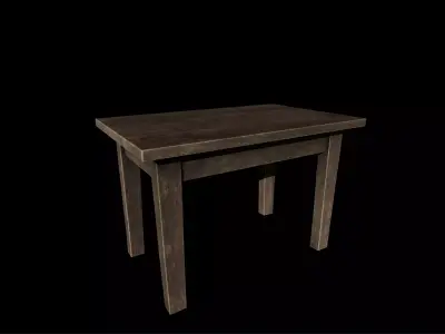 TV Wooden Table  Free Game-Ready Prop Free low-poly 3D model