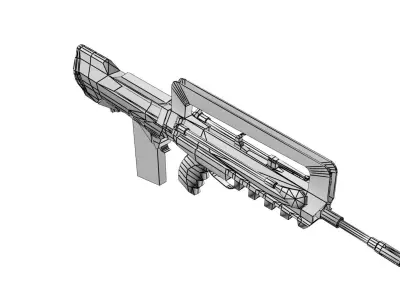 famas gun with handle Low-poly 3D model