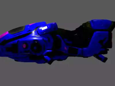 Sci-fi Hoverbike Low-poly 3D model