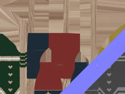 Decorative painted oars set part two 3D model