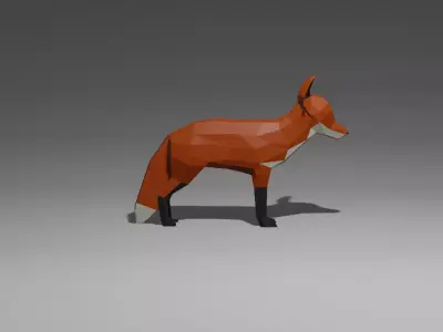 Low Poly Fox Low-poly 3D model