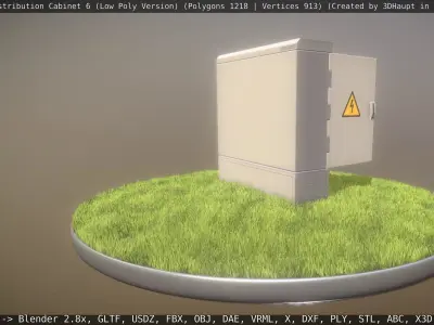 Animated Cable Distribution Cabinet 6 Low-poly 3D model