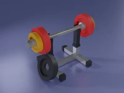 Fun and Vibrant Gym 3D Toon Assets Free low-poly 3D model