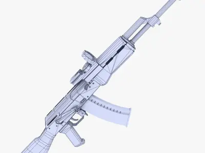 AK47 Assault Rifle Low-poly 3D model get