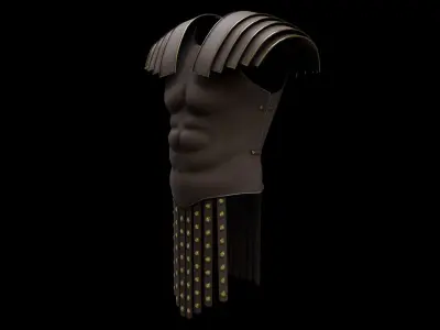 Leather roman chest 3D model