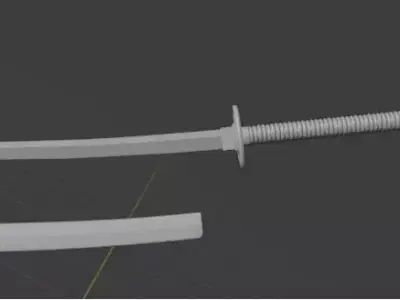 Nagamaki samurai sword 3D model