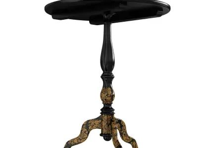 Antique Chippendale   Jade Inlaid Tea Table Chinoiserie Japaned 3D model