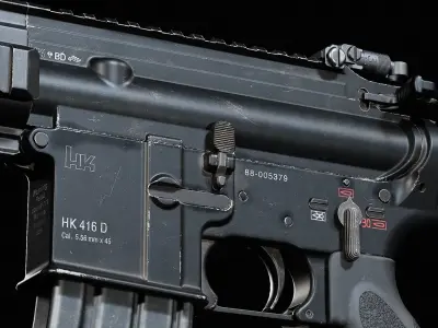 HK416D ag rifle Low-poly 3D model