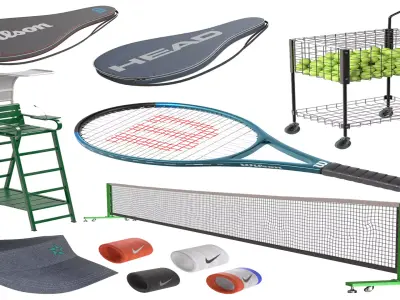 Tennis Sport Collection  Low-poly 3D model