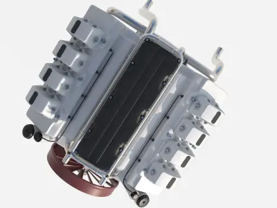 8 cylinder car engine 3D model