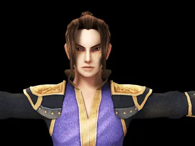 Warrior Low Poly Game Male Character  Low-poly 3D model