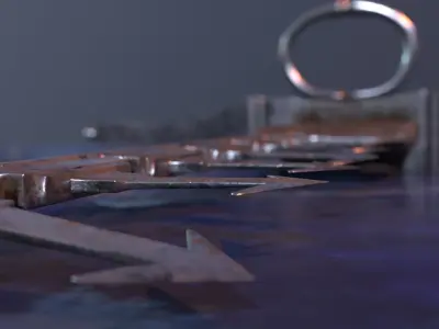 Optimised realistic medieval weapon swordbreaker Low-poly 3D model